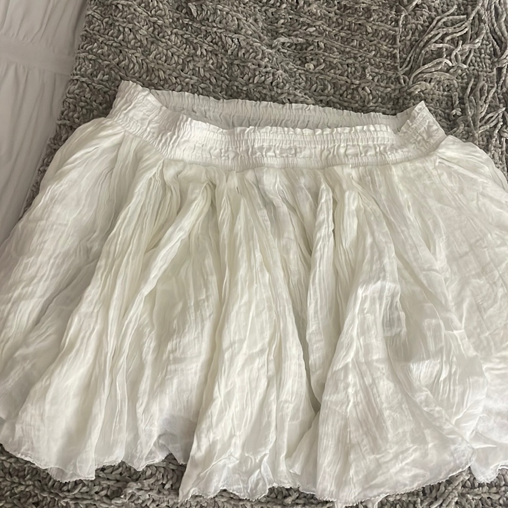 Free People White Flowy Skirt